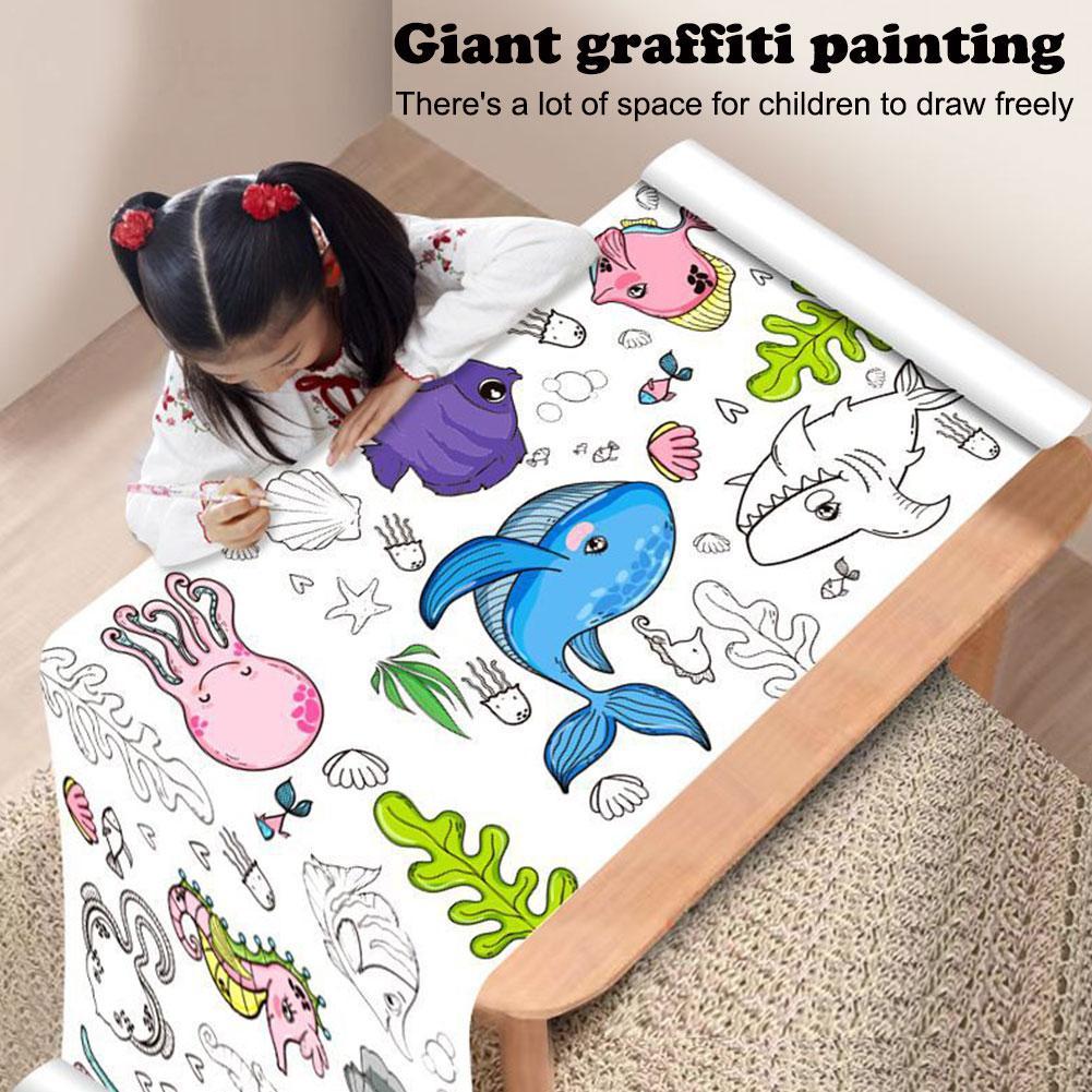 Kids Education Laptop - لفة رسم جرافيتي للأطفال ، ورق