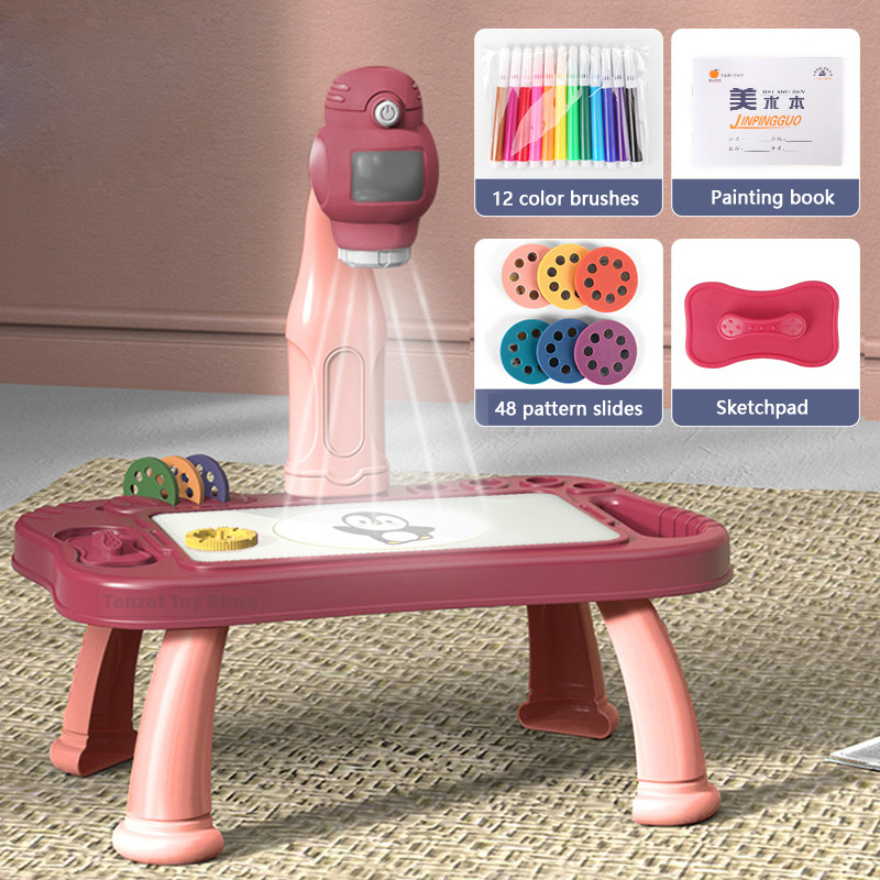Drawing Projector Kids - مجموعة طاولة رسم فنية ليد للأطفال