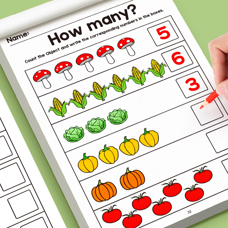 كتاب تمارين رياضيات مصور من 32 - مراجعة Learning Workbook Preschool وسعره