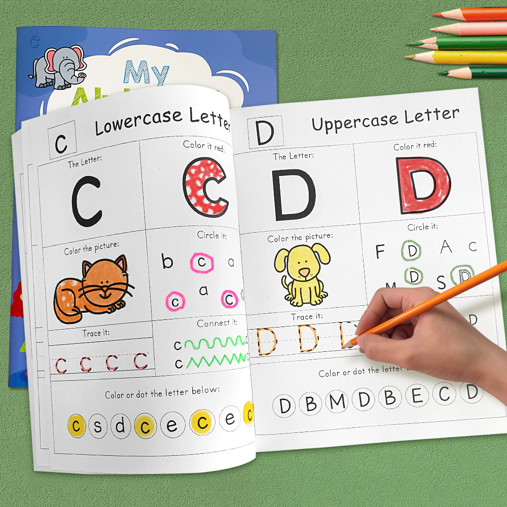 54 صفحة حروف A-Z الأبجدية الصو - مراجعة Learning Workbook Preschool وسعره