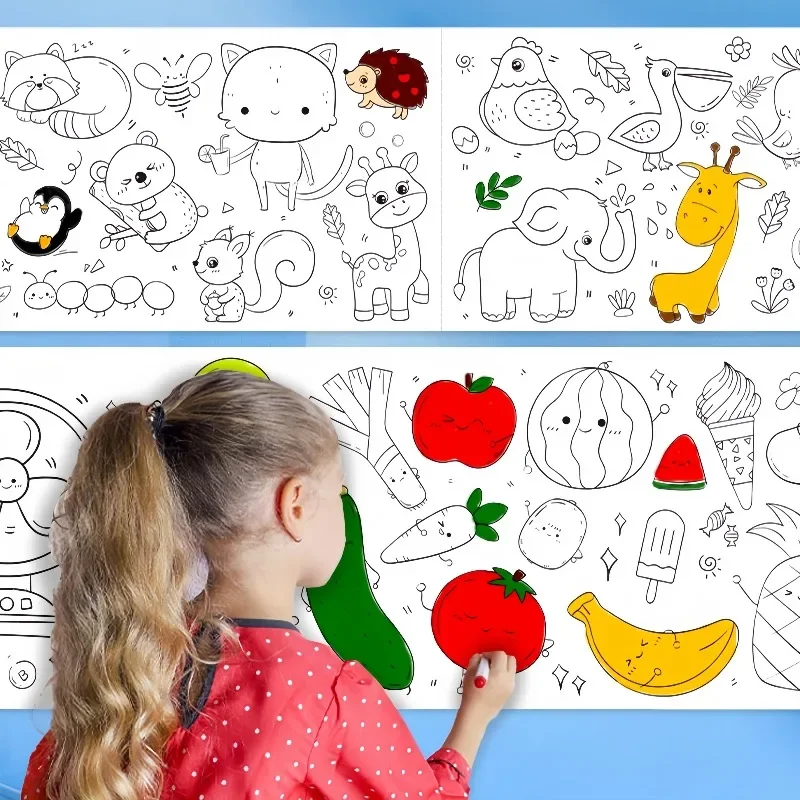 لفة ورق تلوين للأطفال لزجة يمك - مراجعة Kids Education Wallpaper وسعره