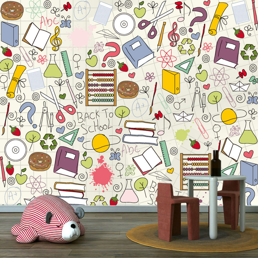 ورق جدران سهل التركيب قابل للن - مراجعة Kids Education Wallpaper وسعره